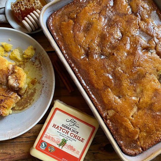 Hatch Chile Jack Cornbread  with Cinnamon Honey Butter